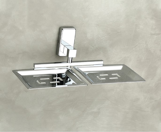 Star Double Soap Dish Stainless Steel Bathroom Commercial Hotel Spa Wall Mount Heavy-Duty Anti-Rust Waterproof Easy Clean Professional Grade Durable Dual Compartments Rustproof Hygienic Starburst Design Space Saving Modern Luxury Secure Mounting Elegant S